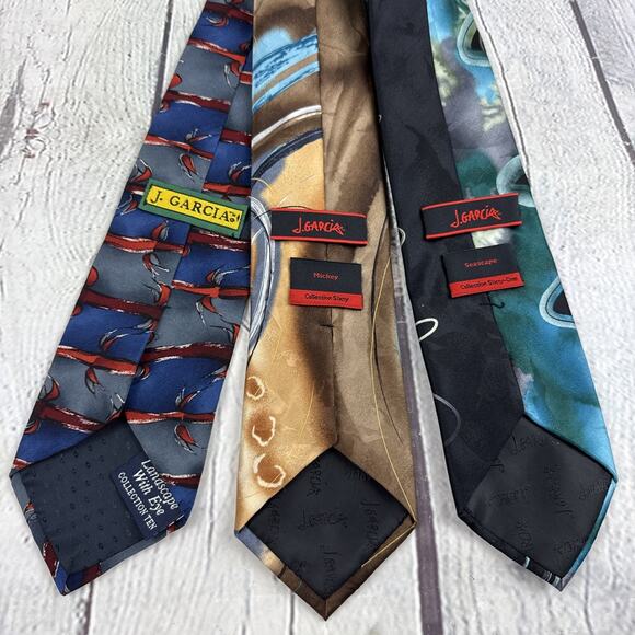 jerry garcia ties lot Of 10 - Gem Jerry Garcia Ties. 100% Silk Necktie. Abstract Art. Lot Of 3 Ties
